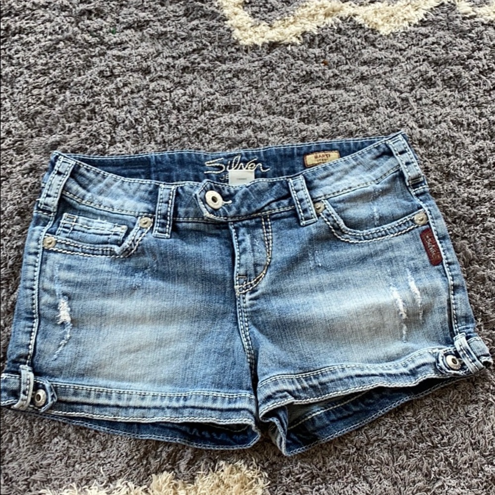 Women’s silver brand shorts